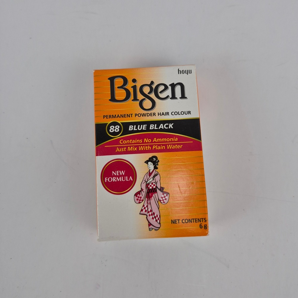 Bigen Permanent Powder Hair Colour 88 Blue Black Ammonia Free 6g Hoyu